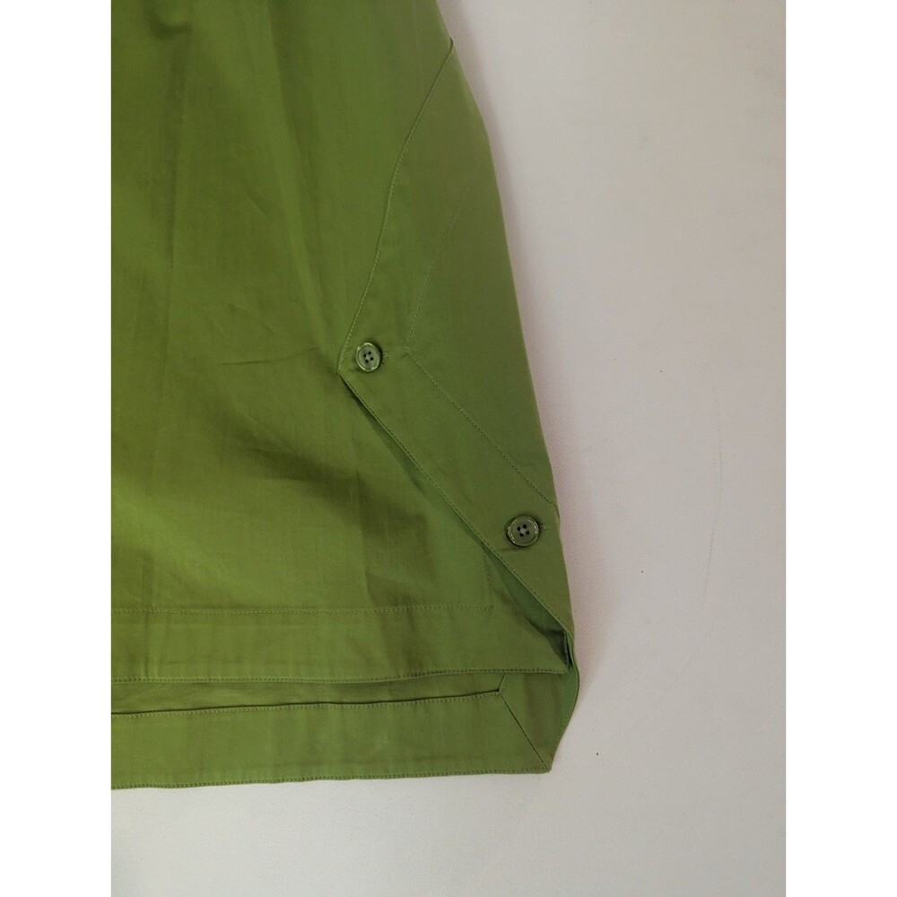 Vision 155 Sleeveless Button‎ Tunic Blouse Green 97% Cotton Women Regular - Picture 3 of 6
